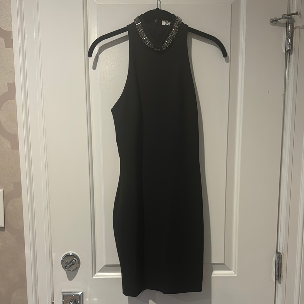 Size 0 Elizabeth and James Black Cocktail Dress with beaded collar